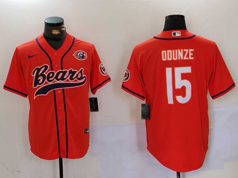 Men's Chicago Bears #15 Rome Odunze Orange Throwback With Patch Cool Base Stitched Baseball Jersey,We sell and wholesale Men's Chicago Bears #15 Rome Odunze Orange Throwback With Patch Cool Base Stitched Baseball Jersey on line form chian!
